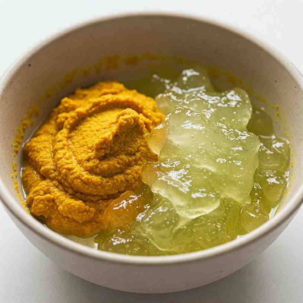 হলুদ ও অ্যালোভেরা জেল দিয়ে ফেসপ্যাক তৈরি