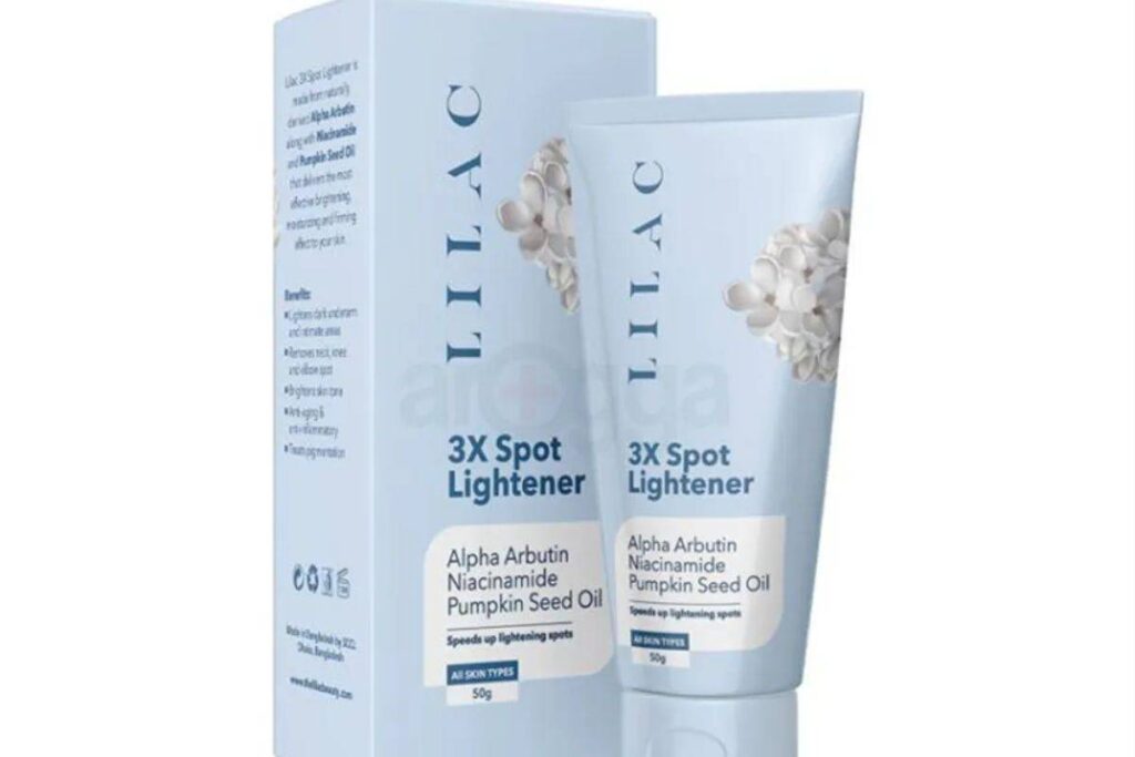 ছবি, Lilac 3x Spot Lightener শরীরের কালো দাগ দূর করার ক্রিম এর নাম। ক্রিমটি খুবই জনপ্রিয় এবং কার্যকর।