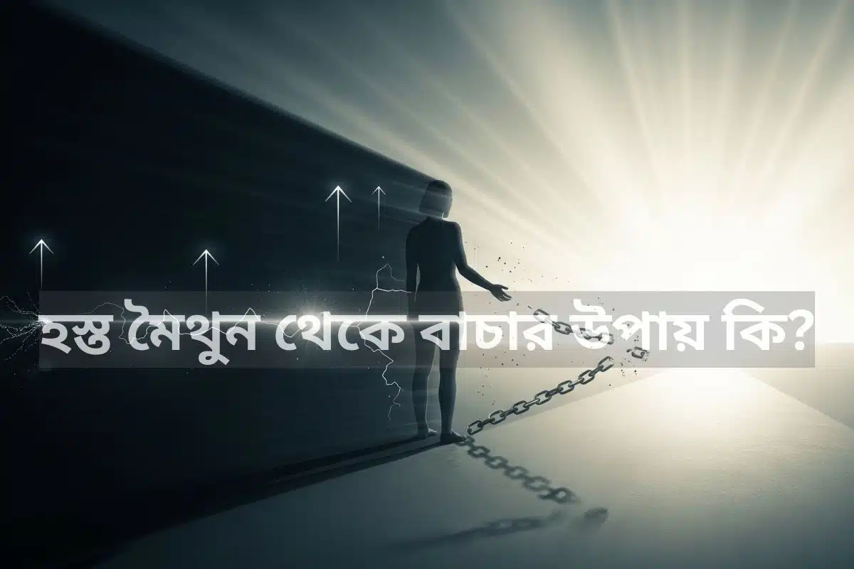 হস্ত মৈথুন থেকে বাচার উপায় কি তা বোঝানো একটি অনুপ্রেরণামূলক চিত্র, যেখানে একজন ব্যক্তি একটি অন্ধকার এবং সীমাবদ্ধ স্থান থেকে একটি উজ্জ্বল, উন্মুক্ত ভবিষ্যতের দিকে অগ্রসর হচ্ছেন। এটি আসক্তি থেকে মুক্তি পাওয়ার সংগ্রাম এবং একটি সুস্থ, আনন্দময় জীবনের দিকে এগিয়ে যাওয়ার আশা এবং আত্মবিশ্বাসকে তুলে ধরে।