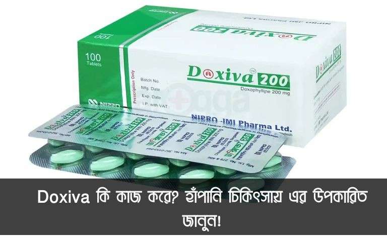 Doxiva কি কাজ করে তা বোঝানো একটি চিত্র, যেখানে হাঁপানি বা সিওপিডিতে সংকুচিত শ্বাসনালী ডক্সিভার প্রভাবে প্রসারিত হয়ে শ্বাস নেওয়া সহজ হচ্ছে।