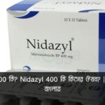 Nidazyl 400 এর কাজ কি তা বোঝাতে ব্যবহৃত একটি পরিষ্কার ছবি। ছবিতে Nidazyl 400 mg ট্যাবলেটের একটি স্ট্রিপ দেখানো হয়েছে, যা ব্যাকটেরিয়া ও পরজীবী সংক্রমণের চিকিৎসায় ব্যবহৃত হয়। এই ছবিটি একটি স্বাস্থ্য ব্লগ পোস্টের জন্য ডিজাইন করা হয়েছে, যেখানে Nidazyl 400 এর বিস্তারিত তথ্য প্রদান করা হয়েছে।